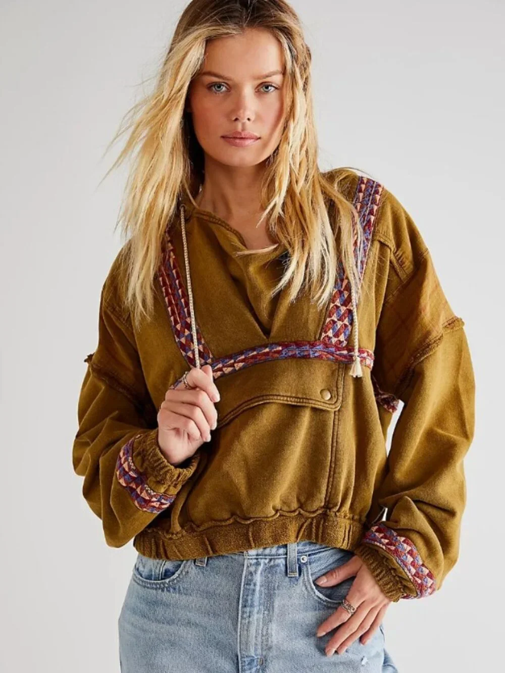 Free People We The Free Back Down Hooded Sweatshirt Size Small